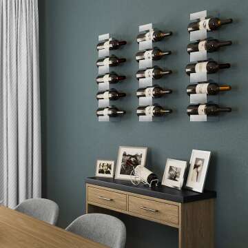 BrightMaison Alex Wine Rack for 5 Bottles - Wall Mounted