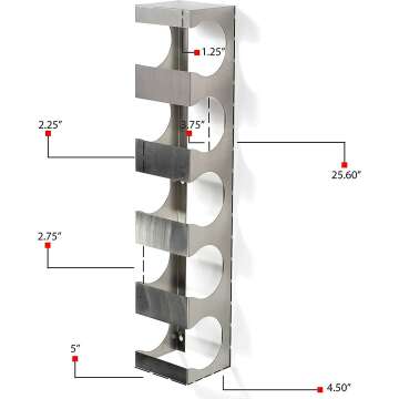 BrightMaison Alex Wine Rack for 5 Bottles - Wall Mounted