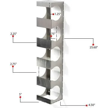 BrightMaison Alex Wine Rack for 5 Bottles - Wall Mounted