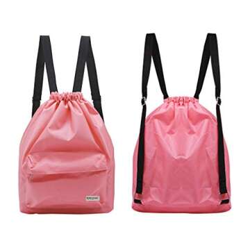 KIKIGOAL Dry Wet Separated Swimming Bag Portable Drawstring Backpack Waterproof Gym Sports Pool Beac...
