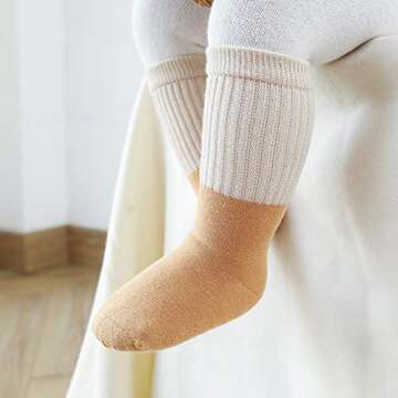 Belsmi 8 Pack Baby Socks Unisex Boy Girls Knee High Stocking Gifts Soft Long Socks Toddler Newborn I...