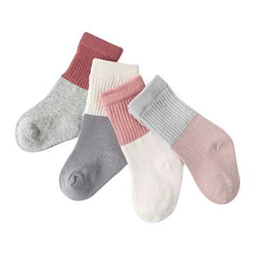 Belsmi 8 Pack Baby Socks Unisex Boy Girls Knee High Stocking Gifts Soft Long Socks Toddler Newborn Infant Thick Warm Winter Socks (Style B, M (1-3 Years))