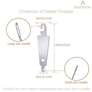 BEADNOVA Needle Threaders 20pcs Stainless Steel Sewing Needle Threader Tool Needle Threaders for Han...