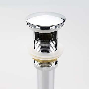 Durable Pop Up Sink Drain with Overflow in Chrome Finish