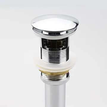 Durable Pop Up Sink Drain with Overflow in Chrome Finish