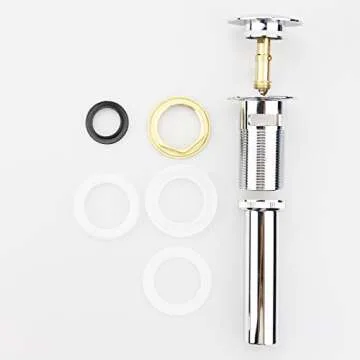 Durable Pop Up Sink Drain with Overflow in Chrome Finish