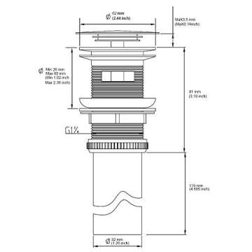 Durable Pop Up Sink Drain with Overflow in Chrome Finish