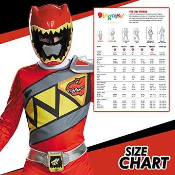 Red Power Rangers Costume for Kids, Official Dino Charge Suit