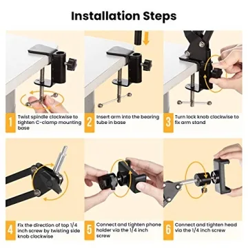 TARION Flexible Cell Phone Holder for Overhead Filming