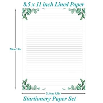 Stationery Lined Paper, Letter Size Unpunched Ruled Filler Paper, 100Sheets / 200Pages Loose-Leaf Line Paper, 100gsm White Paper, 8.5'' x 11'', Leaf