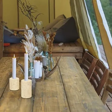 WORHE Marble Candle Holders Set of 2 Elegant Design