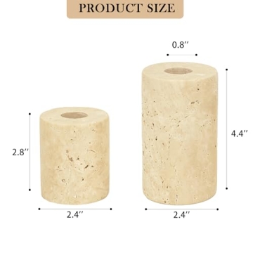 WORHE Marble Candle Holders Set of 2 Elegant Design