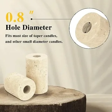 WORHE Marble Candle Holders Set of 2 Elegant Design