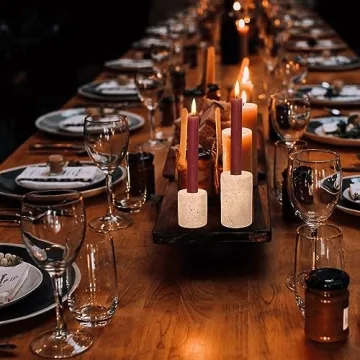 WORHE Marble Candle Holders Set of 2 Elegant Design