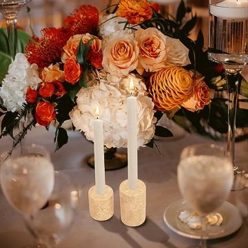 WORHE Marble Candle Holders Set of 2 Elegant Design