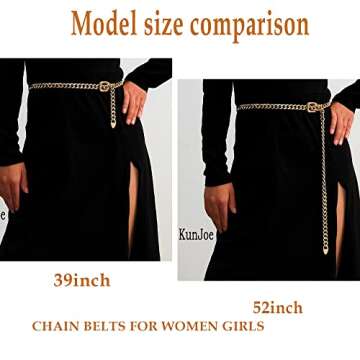 KunJoe Chain Belt for Women Wasit Chain Belt Chain Chunky Belt Chain Gold Chain Belts