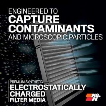 K&N LIFETIME Cabin Air Filter: Premium, Washable, Clean Air for your Cabin: Compatible with Select 2...