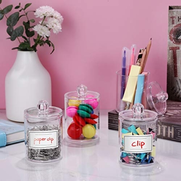 Stylish 4 Pack Acrylic Qtip Holder Dispensers for Organization