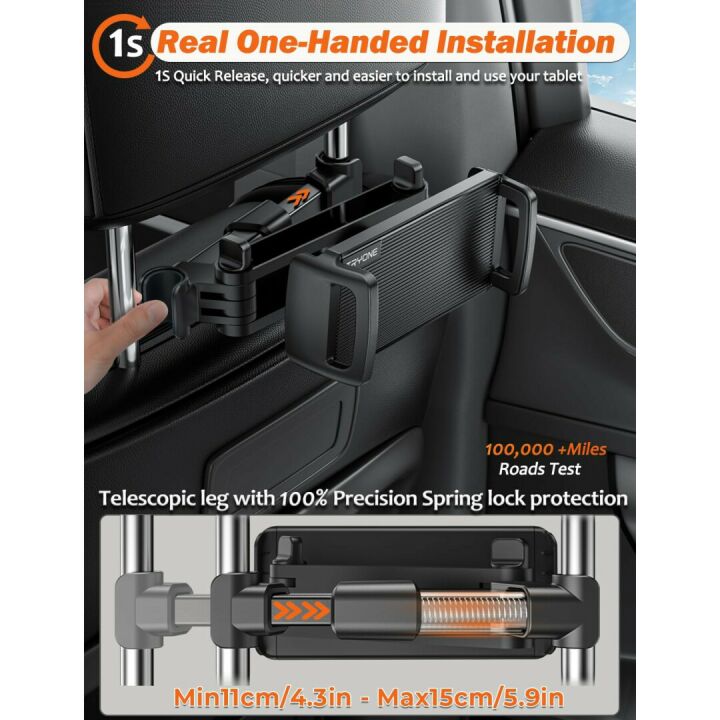 Car Headrest Tablet Holder for Kids and Travelers