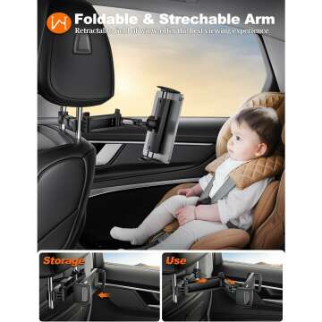 Car Headrest Tablet Holder for Kids and Travelers