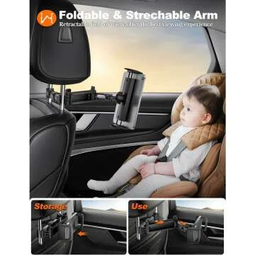 Car Headrest Tablet Holder for Kids and Travelers