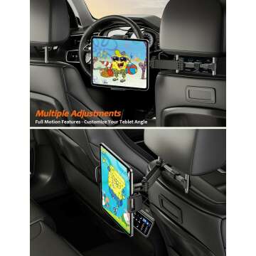 Car Headrest Tablet Holder for Kids and Travelers