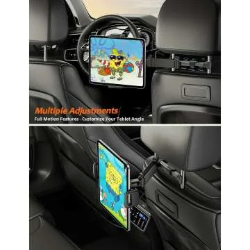 Car Headrest Tablet Holder for Kids and Travelers