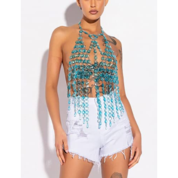 CCbodily Crystal Body Chain Bra for Women - Stunning Fashion Accessory