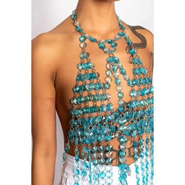 CCbodily Crystal Body Chain Bra for Women - Stunning Fashion Accessory