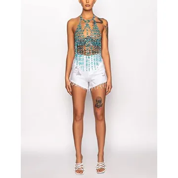 CCbodily Crystal Body Chain Bra for Women - Stunning Fashion Accessory