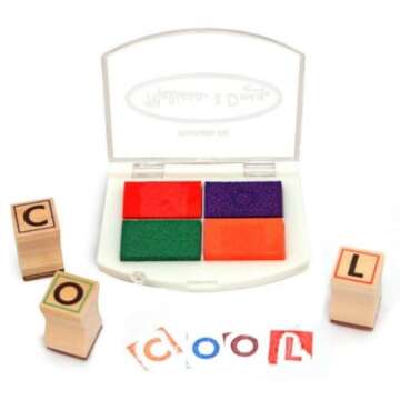 Melissa & Doug Alphabets: Wooden Stamp Set + Free Scratch Art Mini-Pad Bundle [35576]