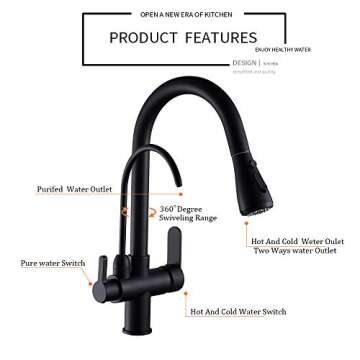 WANFAN Kitchen Faucet with Pull Down Sprayer and Filter