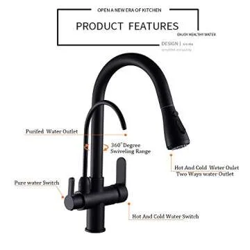 WANFAN Kitchen Faucet with Pull Down Sprayer and Filter