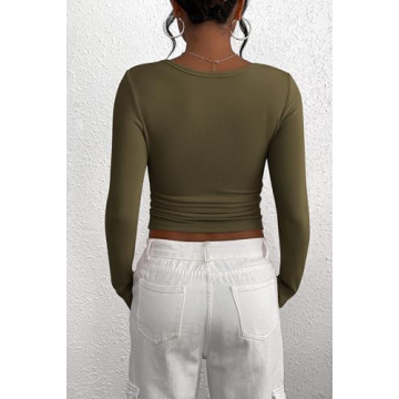 Henley Long Sleeve T Shirt for Women in Fall Style