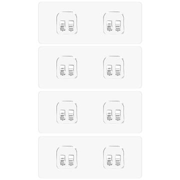 Chris.W 4 Pack Clear Adhesive Suction Sticker for No Drilling Bathroom Shower Shelf Accessories, Sup...