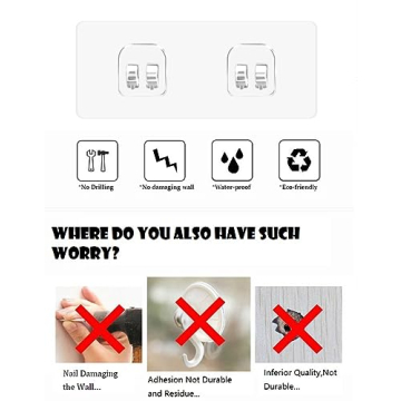 Chris.W Clear Adhesive Suction Stickers for Bathroom