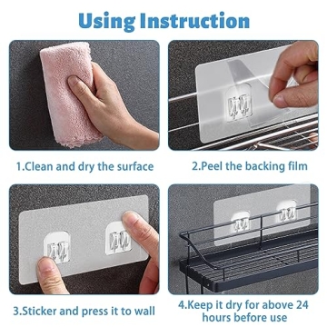 Chris.W Clear Adhesive Suction Stickers for Bathroom