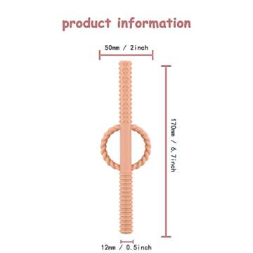 Hollow Hand Teether Tubes for Baby, Silicone Baby Relief Teething Toy, Chewy Tubes Toys 3-6 Months, ...