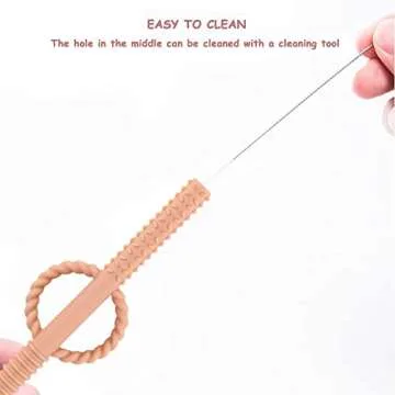 Hollow Hand Teether Tubes for Baby, Silicone Baby Relief Teething Toy, Chewy Tubes Toys 3-6 Months, Teething Straws for Toddlers