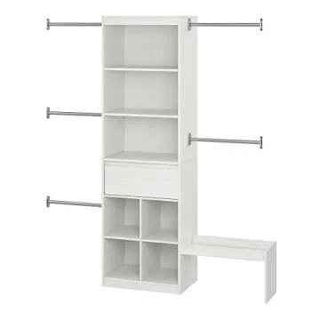 Little Seeds Grow with Me Adjustable Kids’ Closet Organizer System, 15.69" D x 95.44" W x 76.62" H, White