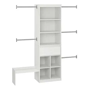 Little Seeds Grow with Me Adjustable Kids’ Closet Organizer System, 15.69" D x 95.44" W x 76.62" H, White