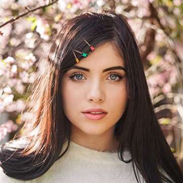 Lurrose 5pcs Colorful Crystal Hair Pins Gold Vintage Decorative Bobby Pins for Women (Mixed Style)