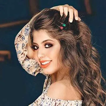 Lurrose 5pcs Colorful Crystal Hair Pins Gold Vintage Decorative Bobby Pins for Women (Mixed Style)