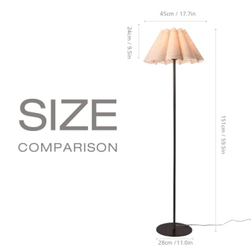 Modern Floor Lamp with Beige Lampshade by KUNJOULAM