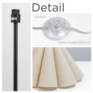 Modern Floor Lamp with Beige Lampshade by KUNJOULAM