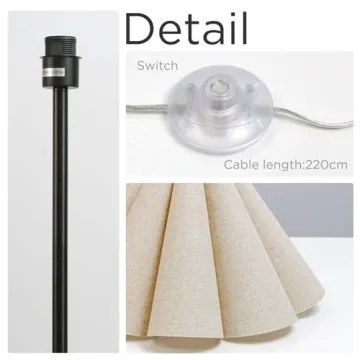 Modern Floor Lamp with Beige Lampshade by KUNJOULAM