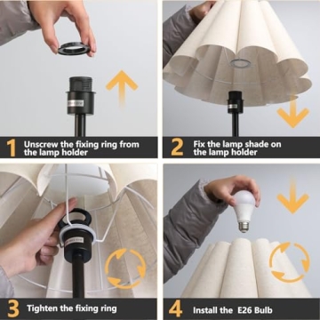 Modern Floor Lamp with Beige Lampshade by KUNJOULAM