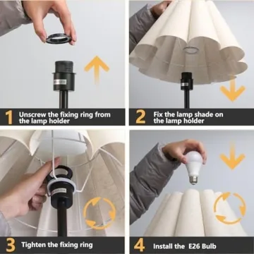 Modern Floor Lamp with Beige Lampshade by KUNJOULAM