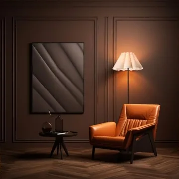 Modern Floor Lamp with Beige Lampshade by KUNJOULAM