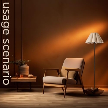 Modern Floor Lamp with Beige Lampshade by KUNJOULAM